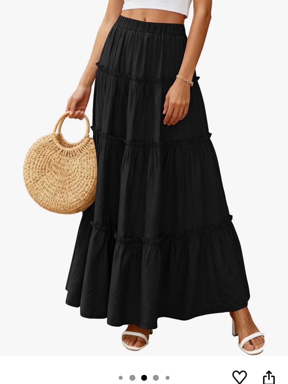 Pretty Garden Black BOHO skirt NWT